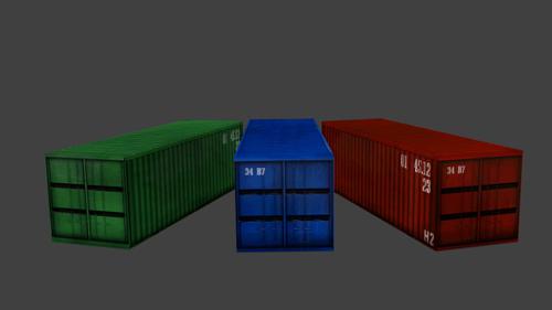 Low Poly Shipping Containers preview image